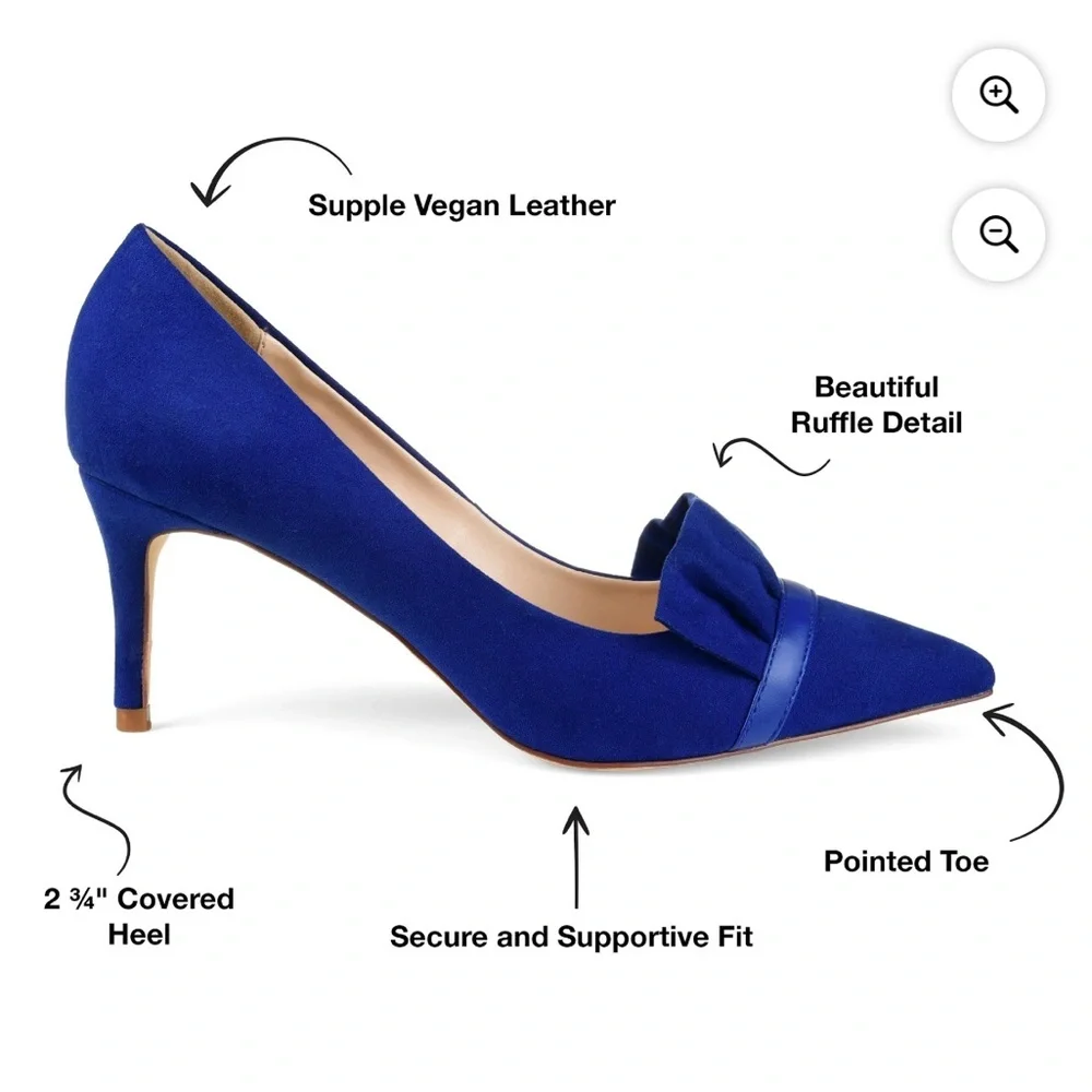 Journee Collection Pointed Toe Flat in Cobalt - Picture 1 of 8